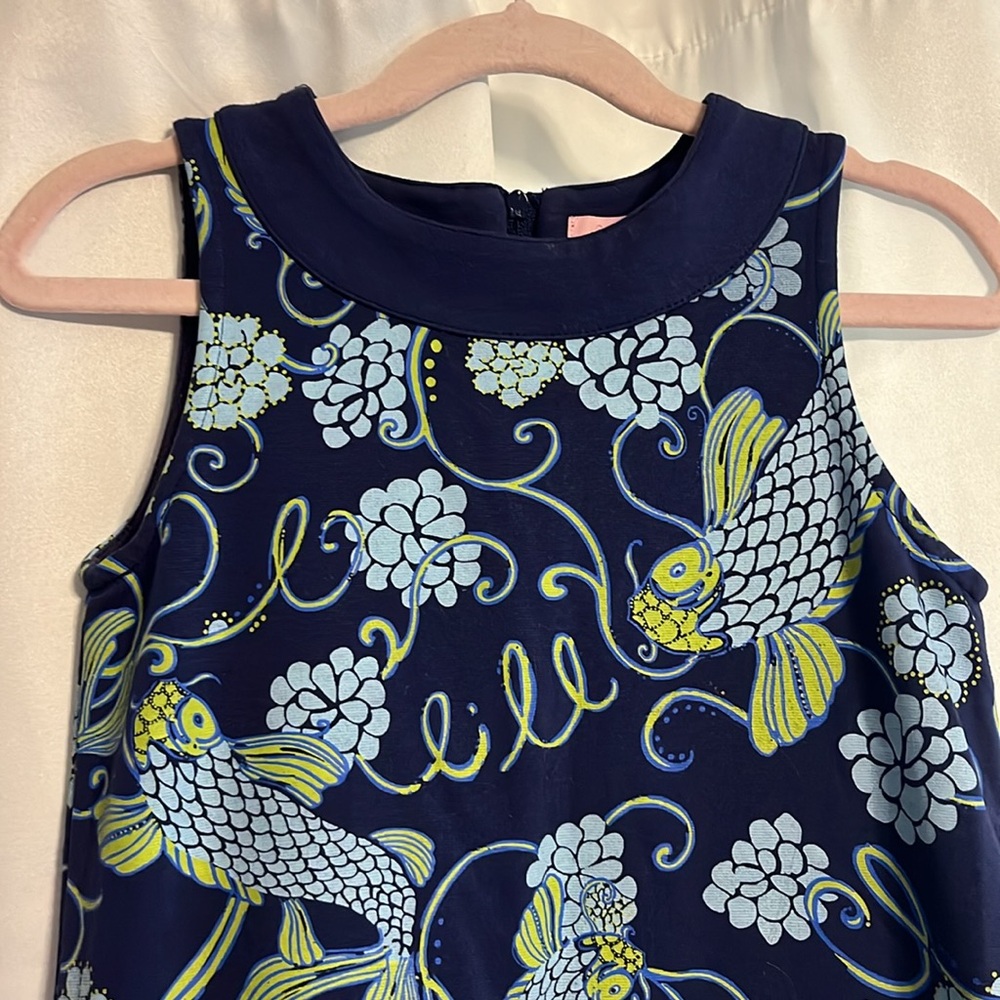 Lilly Pulitzer Blue Koi Fish Dress - Girls Size 5 - Picture 3 of 13